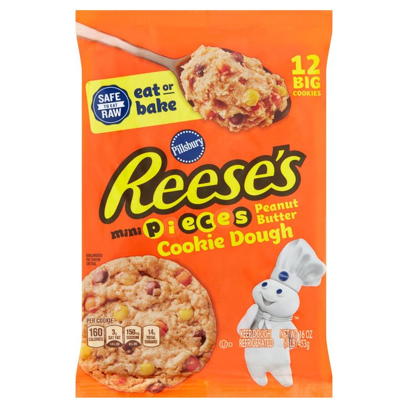 Pillsbury Reese&#39;s Mini Pieces Peanut Butter Cookie Dough, 12 count, 16 oz