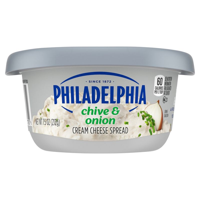 Philadelphia Chive &amp; Onion Cream Cheese Spread, 7.5 oz