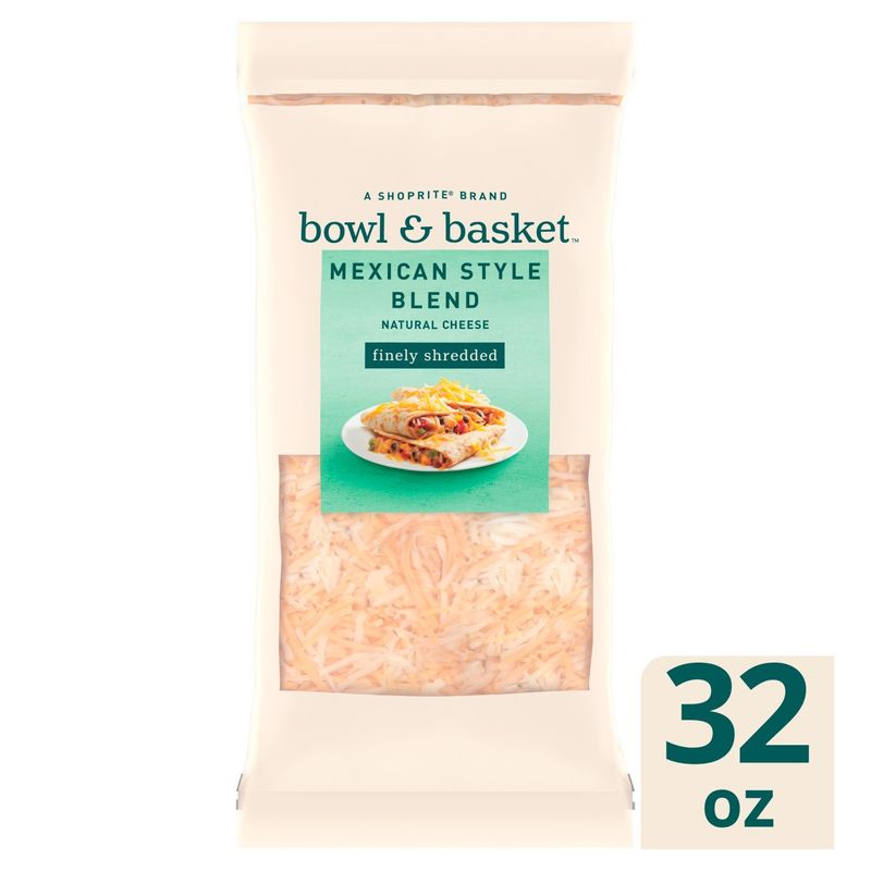 Bowl &amp; Basket Finely Shredded Mexican Style Blend Cheese, 32 oz