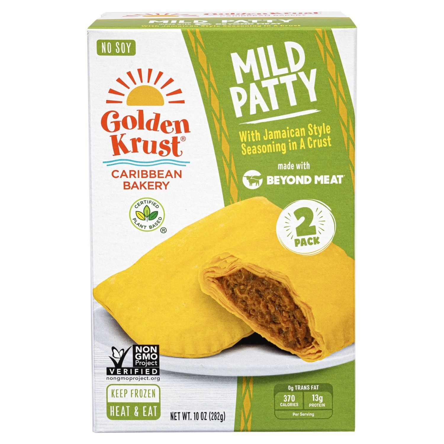 Golden Krust Mild Patty with Jamaican Style Seasoning in a Crust, 2 count, 10 oz
