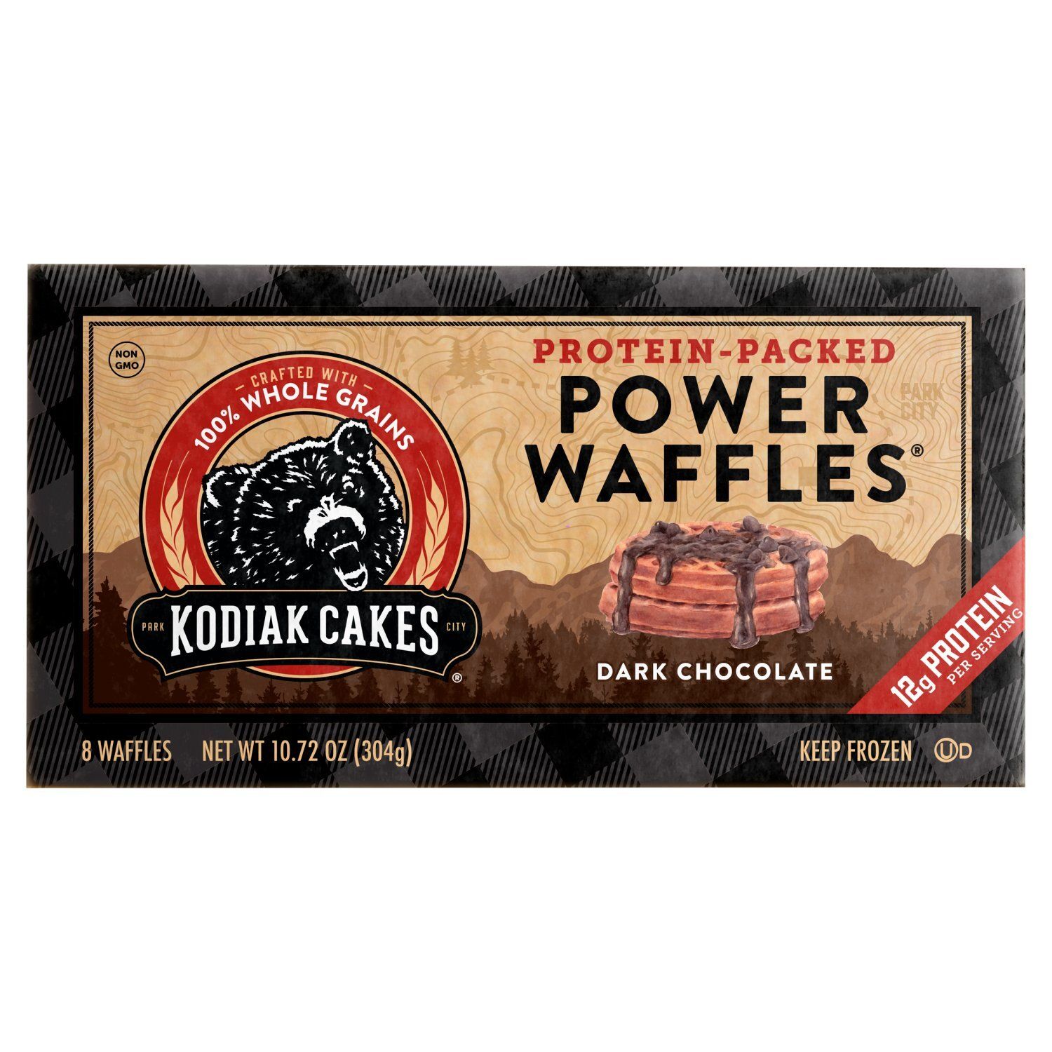 Kodiak Cakes Power Waffles Dark Chocolate Waffles, 8 count, 10.72 oz