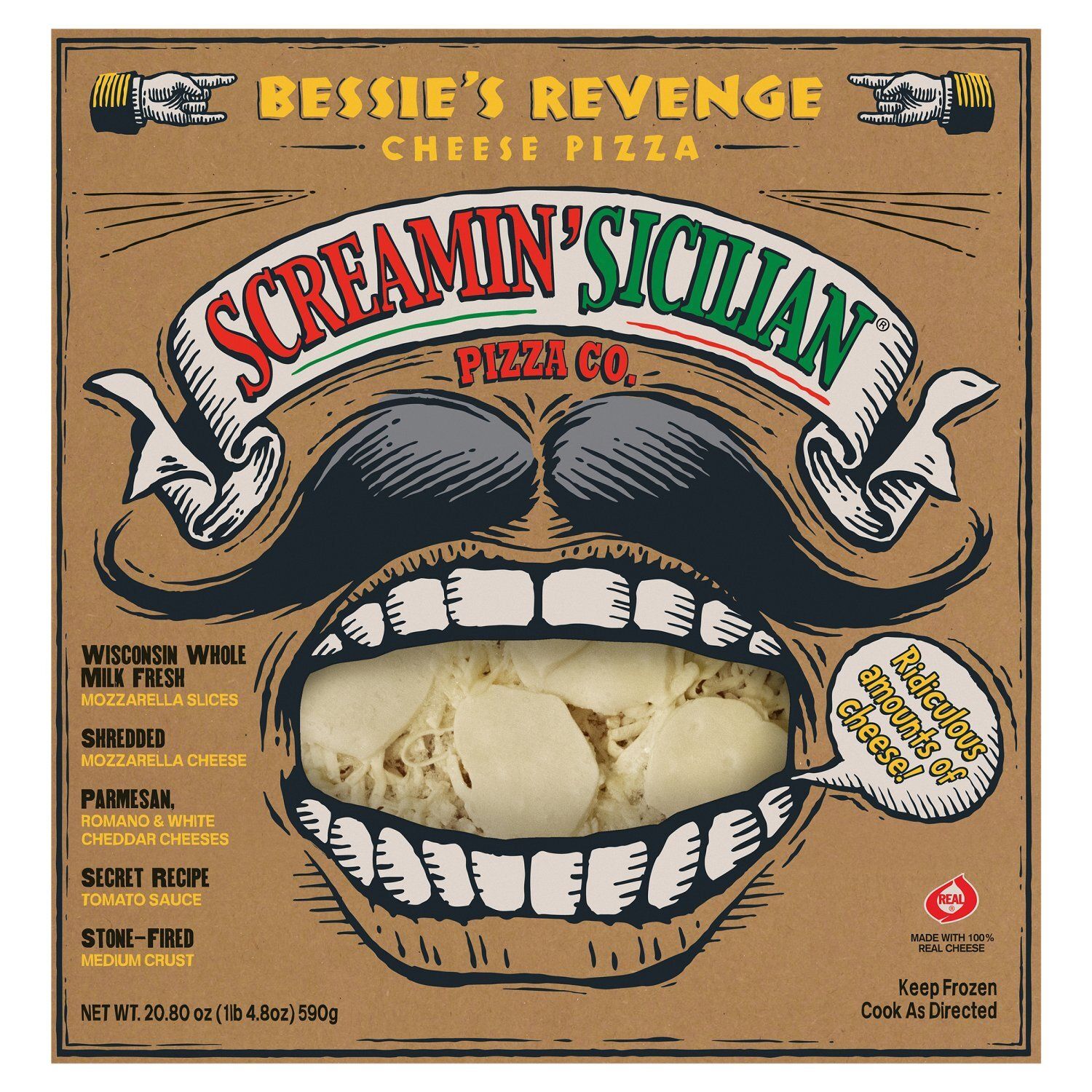 Screamin&#39; Sicilian Pizza Co. Bessie&#39;s Revenge Cheese Pizza, 20.80 oz