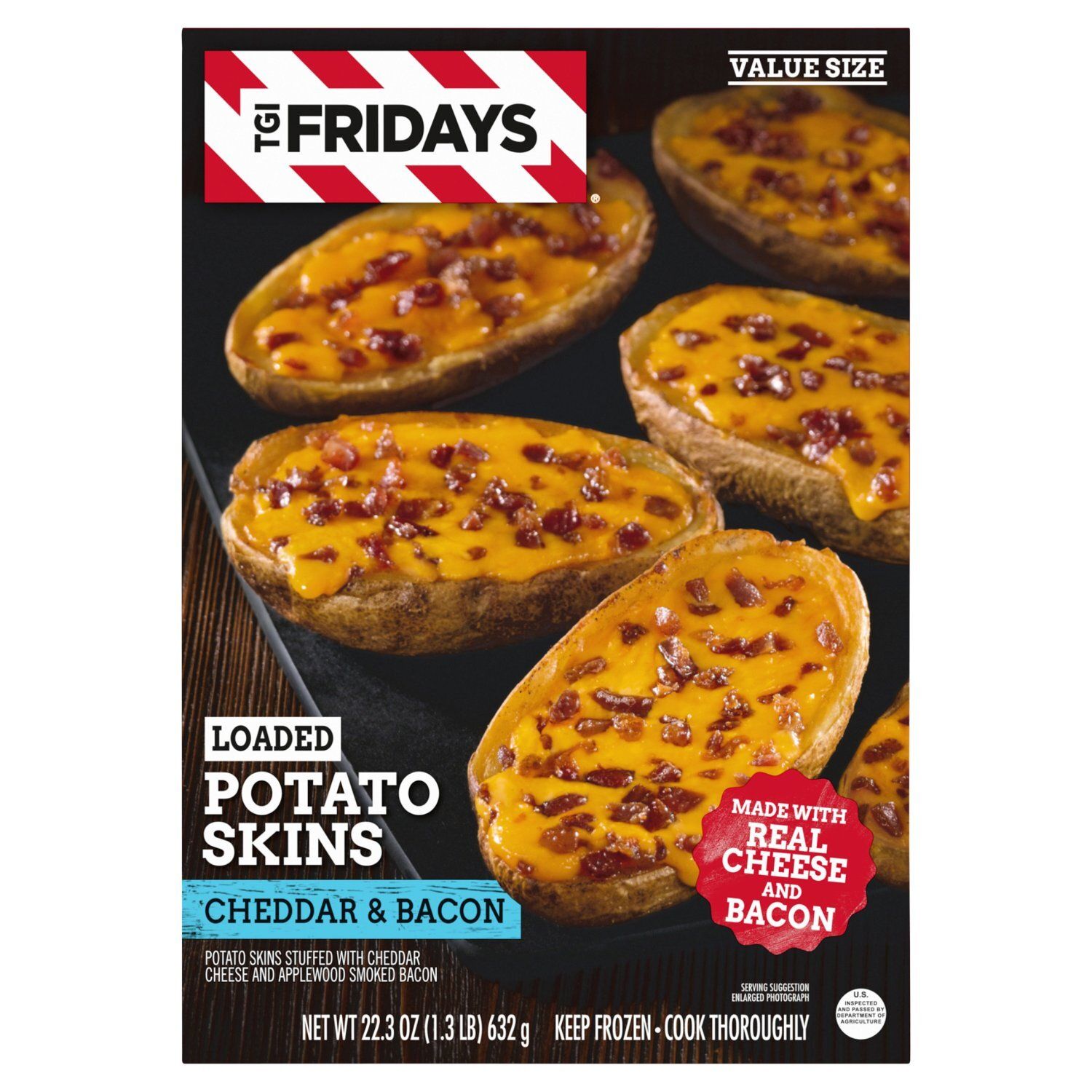 TGI Fridays Cheddar &amp; Bacon Loaded Potato Skins Value Size, 22.3 oz