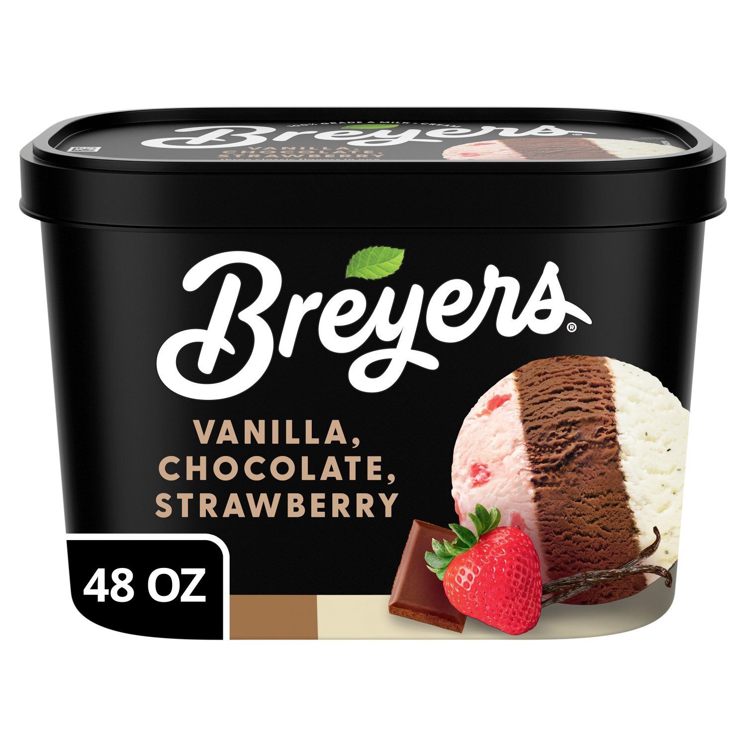 Breyers Vanilla, Chocolate, Strawberry Ice Cream, 1.5 quart