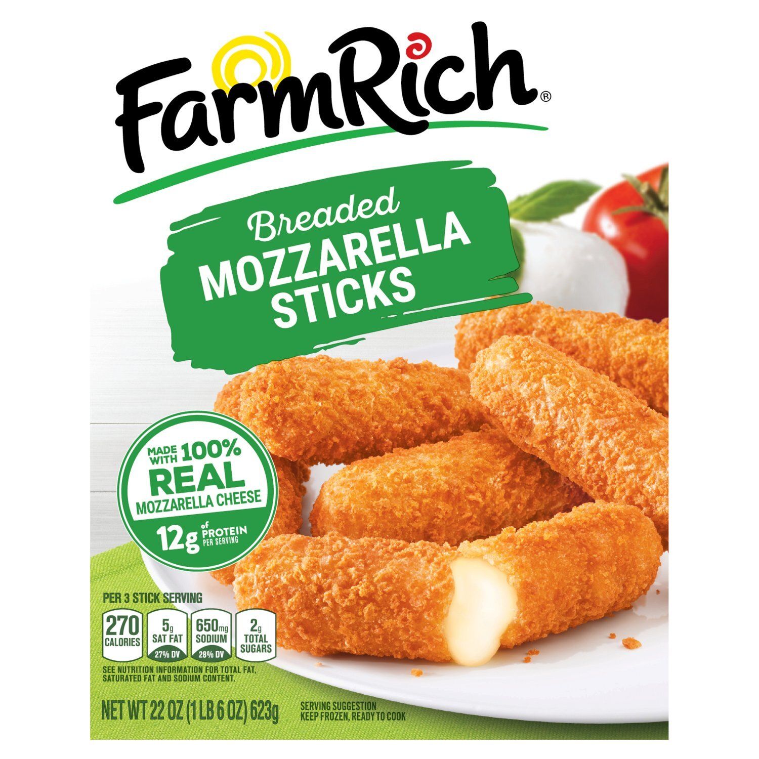 Farm Rich Breaded Mozzarella Sticks, 22 oz