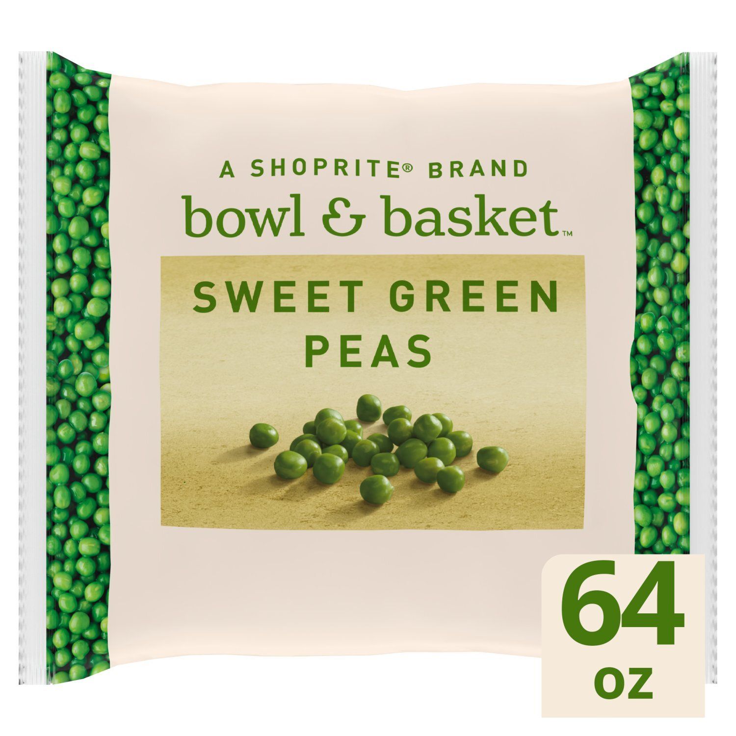 Bowl &amp; Basket Sweet Green Peas, 64 oz