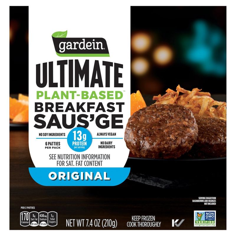 Gardein Original Ultimate Plant-Based Breakfast Saus&#39;ge, 6 count, 7.4 oz