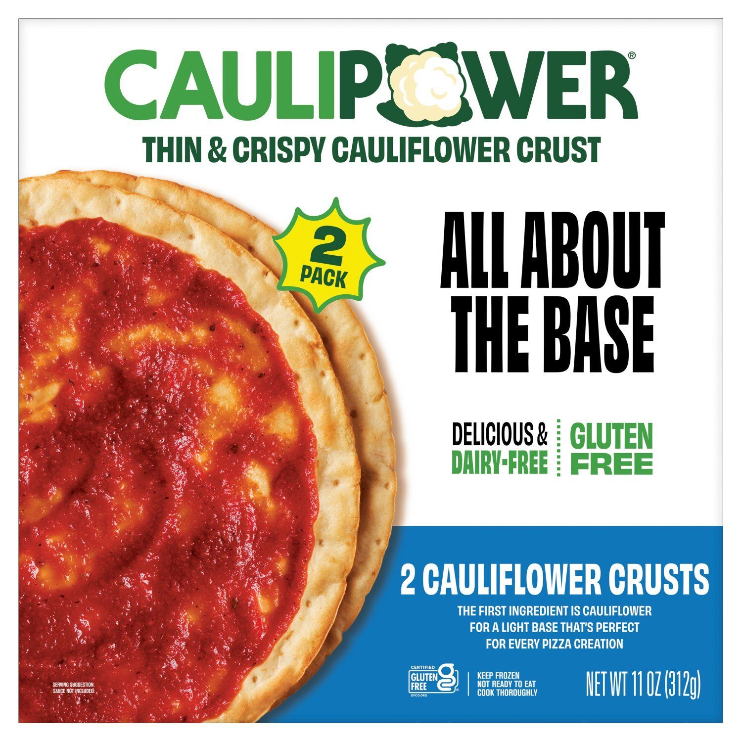 Caulipower All About the Base Thin &amp; Crispy Cauliflower Crusts, 2 count, 11 oz