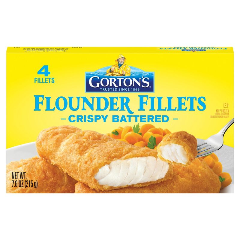 Gorton&#39;s Crispy Battered Flounder Fillets, 4 count, 7.6 oz