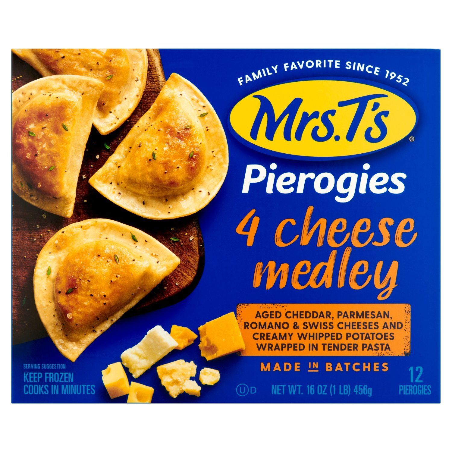 Mrs. T&#39;s 4 Cheese Medley Pierogies, 12 count, 16 oz