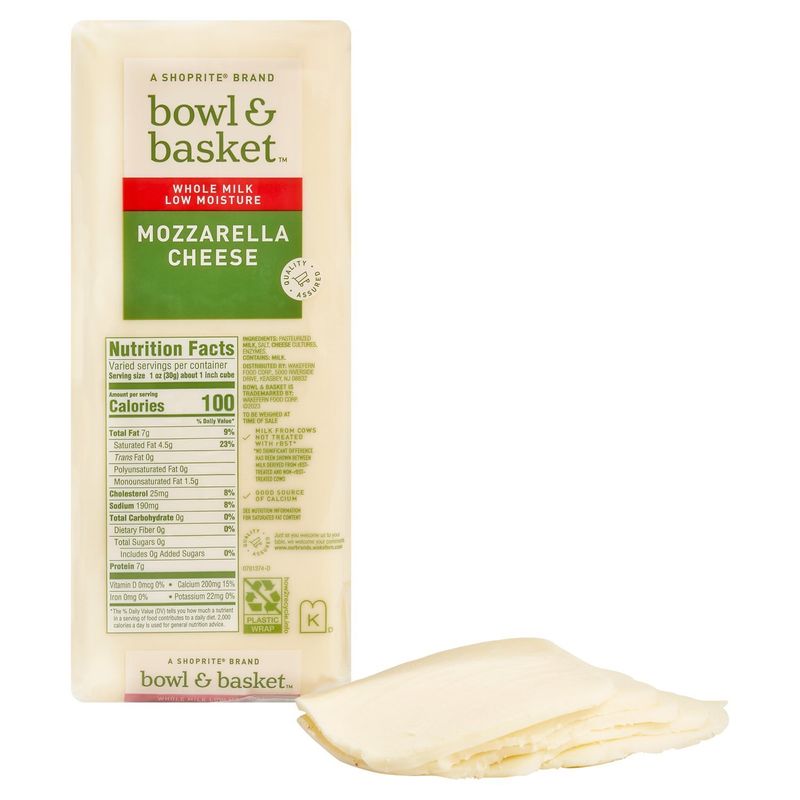 Bowl &amp; Basket Whole Milk, Low Moisture Mozzarella Cheese