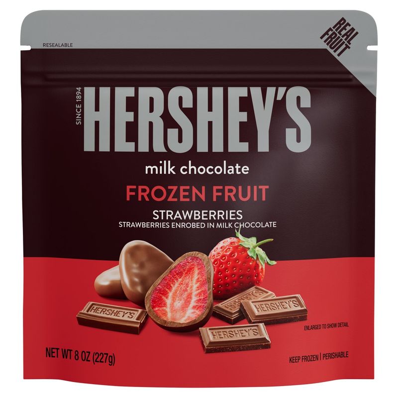 Hershey&#39;s Milk Chocolate Strawberries Frozen Fruit, 8 oz