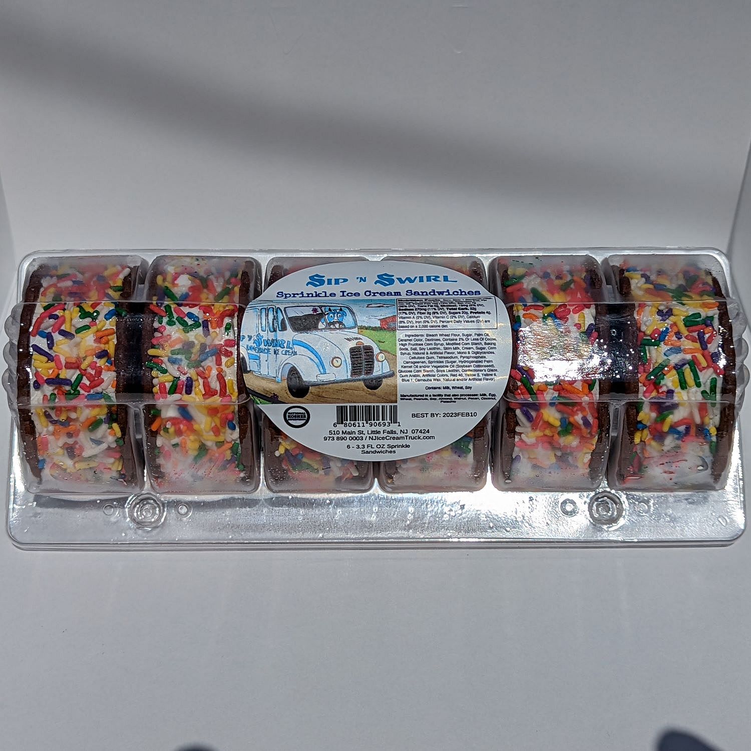 Sip N&#39; Swirl Sprinkle Ice Cream Sandwiches, 19.8 oz