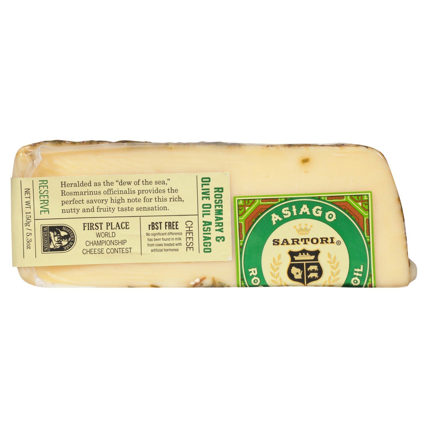 SARTORI Asiago Rosemary &amp; Olive Oil Cheese, 5.3 oz