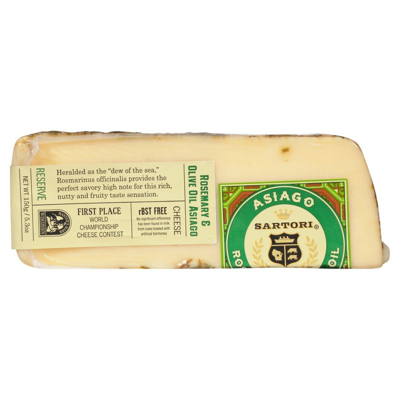 SARTORI Asiago Rosemary &amp; Olive Oil Cheese, 5.3 oz