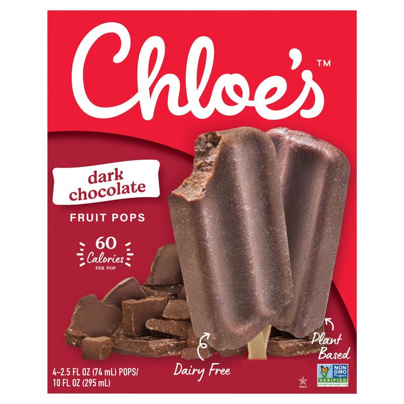Chloe&#39;s Dark Chocolate Fruit Pops, 2.5 fl oz, 10 count