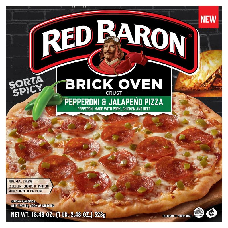 Red Baron Brick Oven Crust Pepperoni &amp; Jalapeño Pizza, 18.48 oz