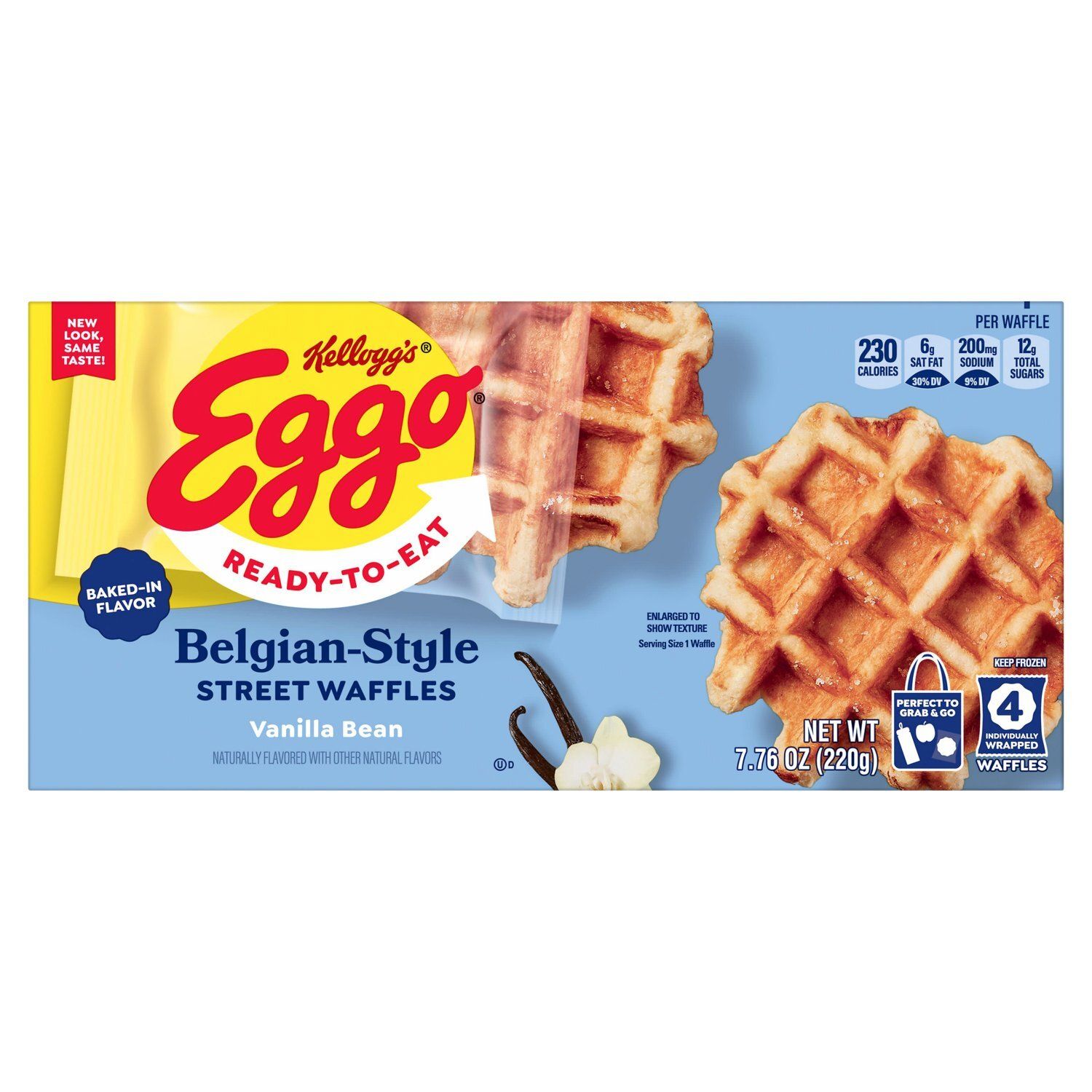 Kellogg's Eggo Vanilla Bean Belgian-Style Waffles, 4 count, 7.76 oz
