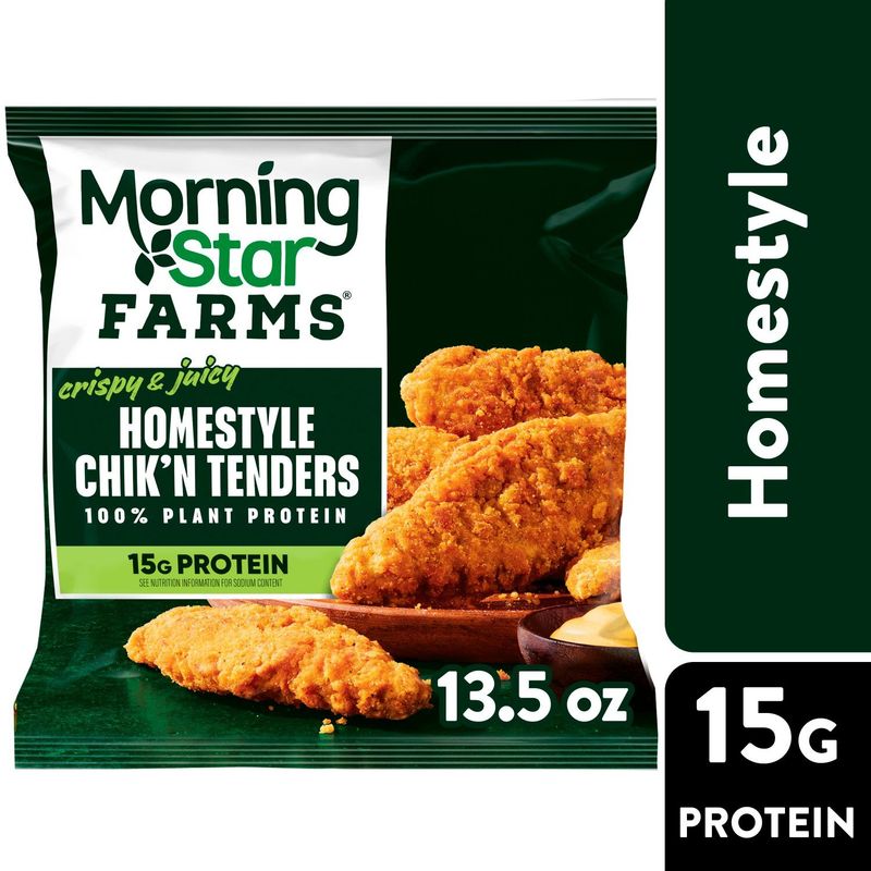 MorningStar Farms Crispy &amp; Juicy Homestyle Chik&#39;n Plant-Based Tenders, 13.5 oz