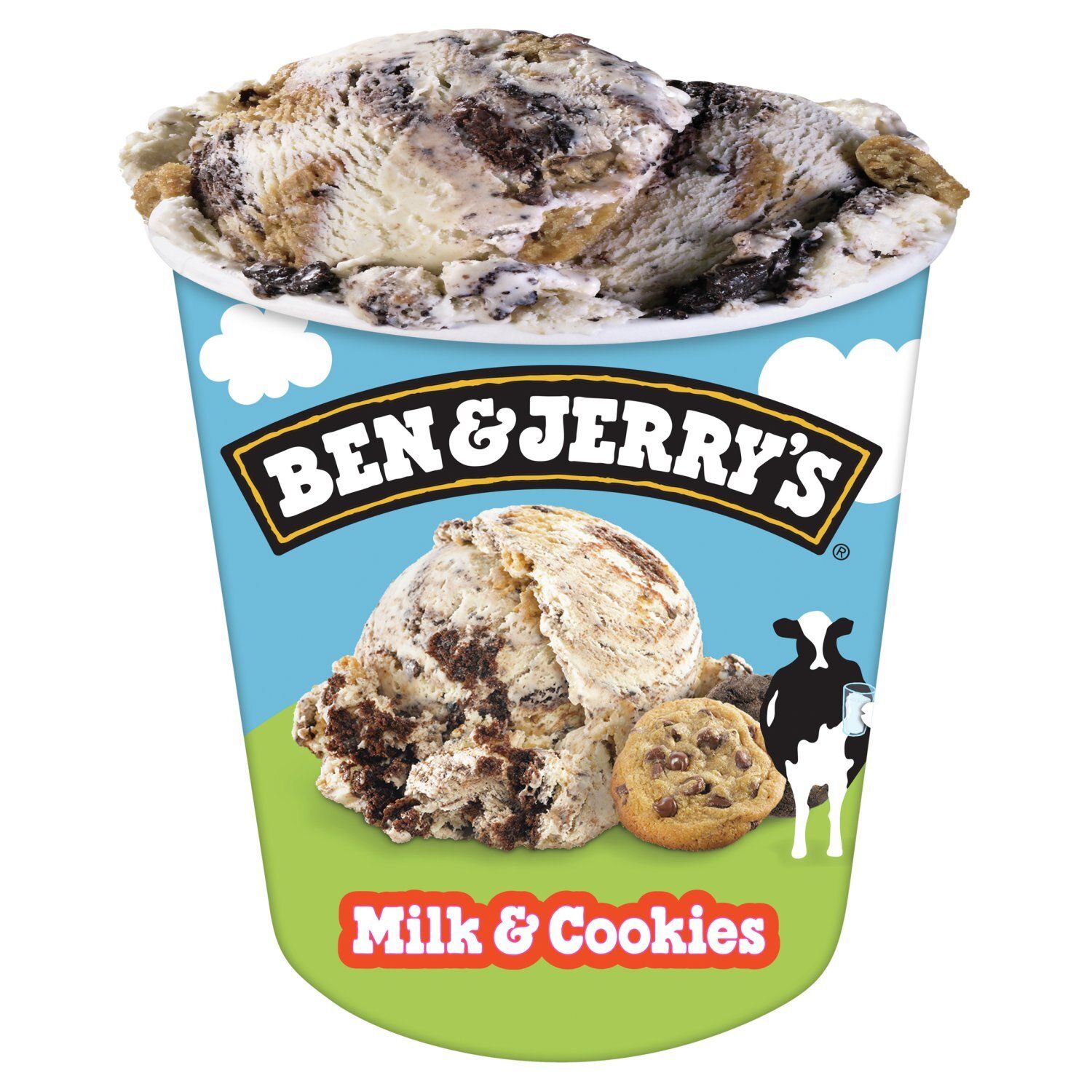 Ben &amp; Jerry&#39;s Vermont&#39;s Finest Milk &amp; Cookies Ice Cream, one pint