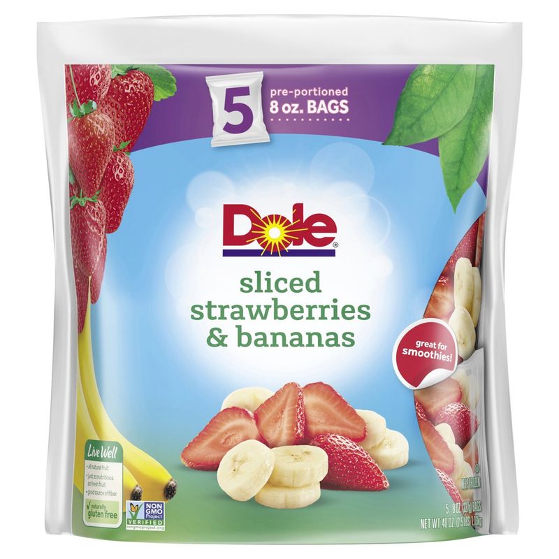 Dole Sliced Strawberries &amp; Bananas, 8 oz, 5 count