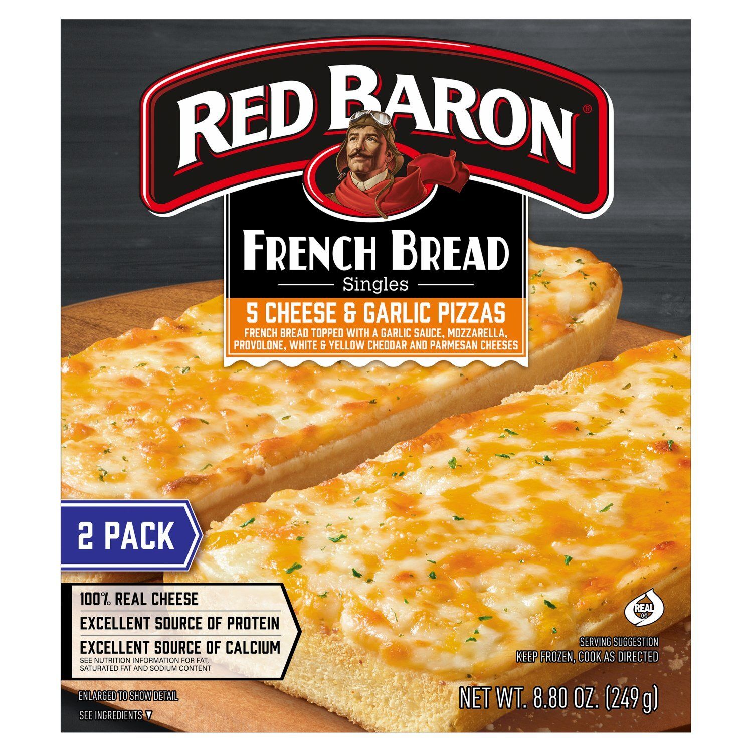 Red Baron Singles 5 Cheese &amp; Garlic French Bread Pizzas, 2 count, 8.80 oz