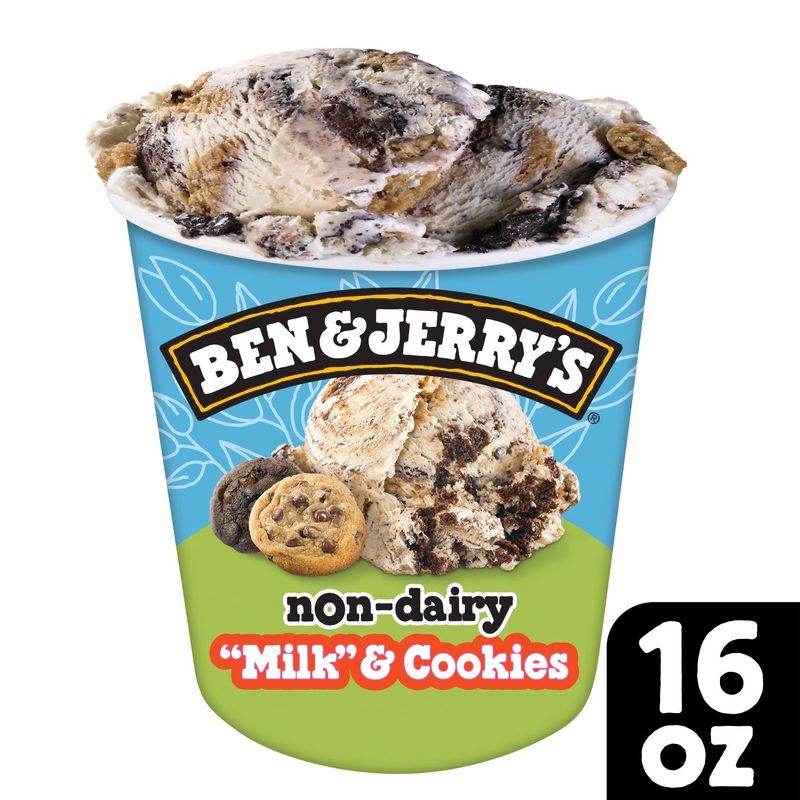 Ben &amp; Jerry&#39;s Vanilla Non-Dairy Milk &amp; Cookies Frozen Dessert, 1 pint