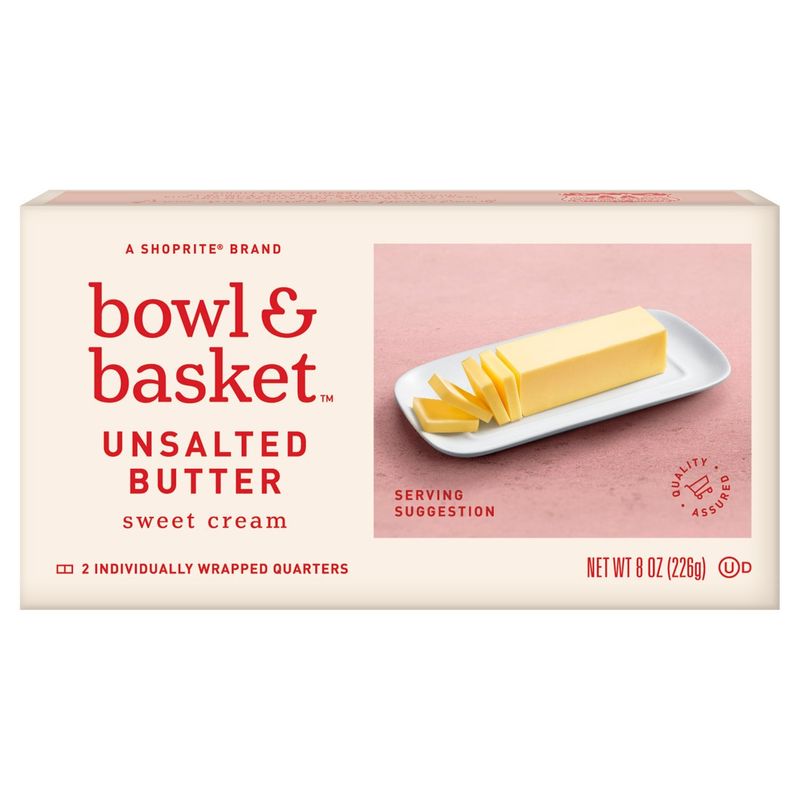 Bowl &amp; Basket Sweet Cream Unsalted Butter, 2 count, 8 oz