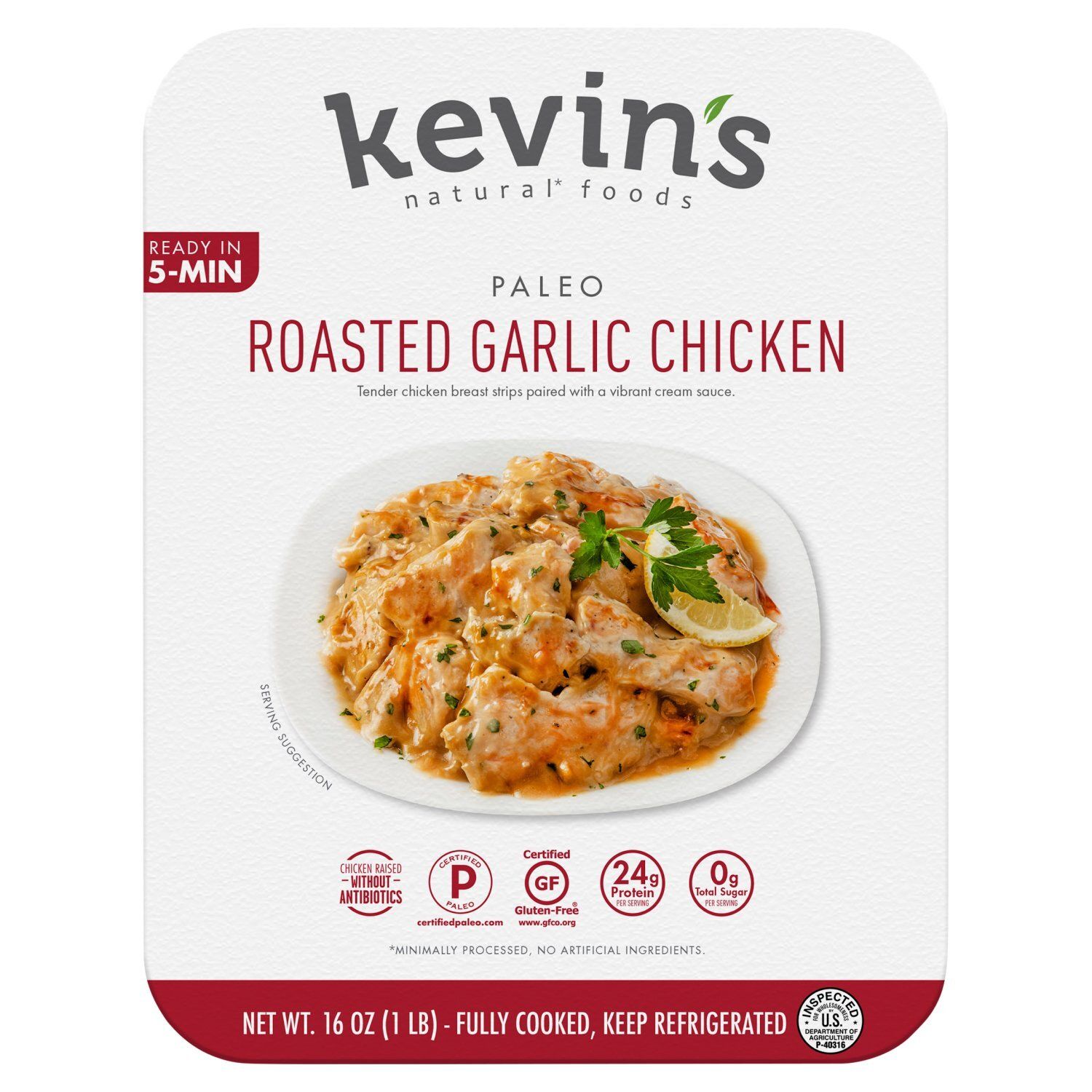 Kevin&#39;s Natural Food Paleo Roasted Garlic Chicken, 16 oz