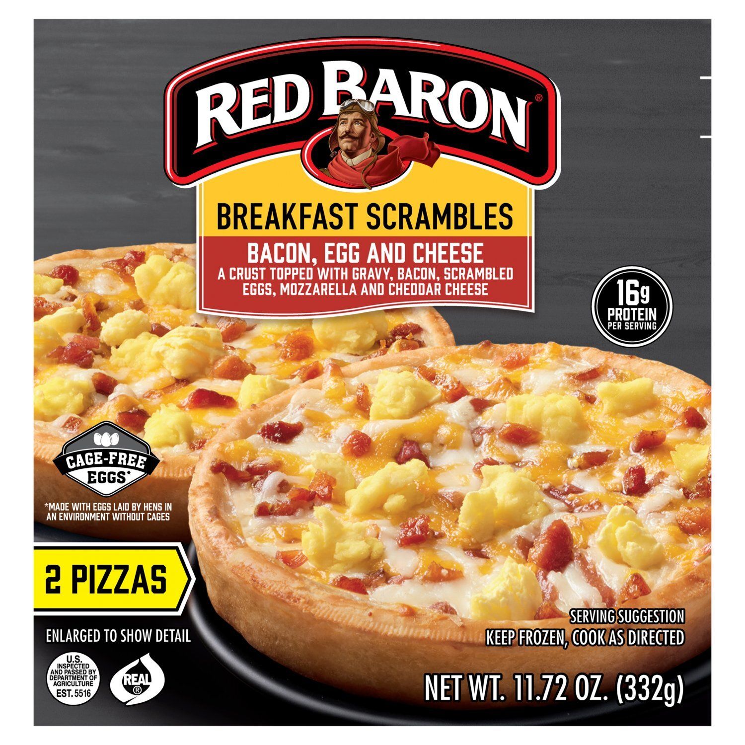 Red Baron Bacon, Egg and Cheese Breakfast Scrambles, 2 count, 11.72 oz