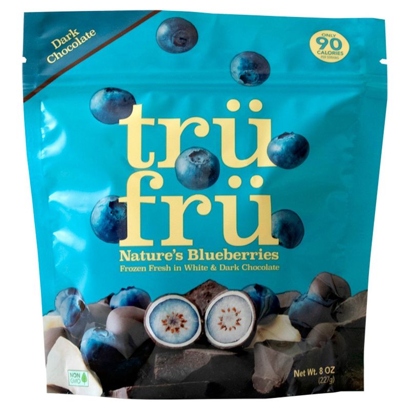 Trü Frü Nature&#39;s Blueberries in White &amp; Dark Chocolate, 8 oz