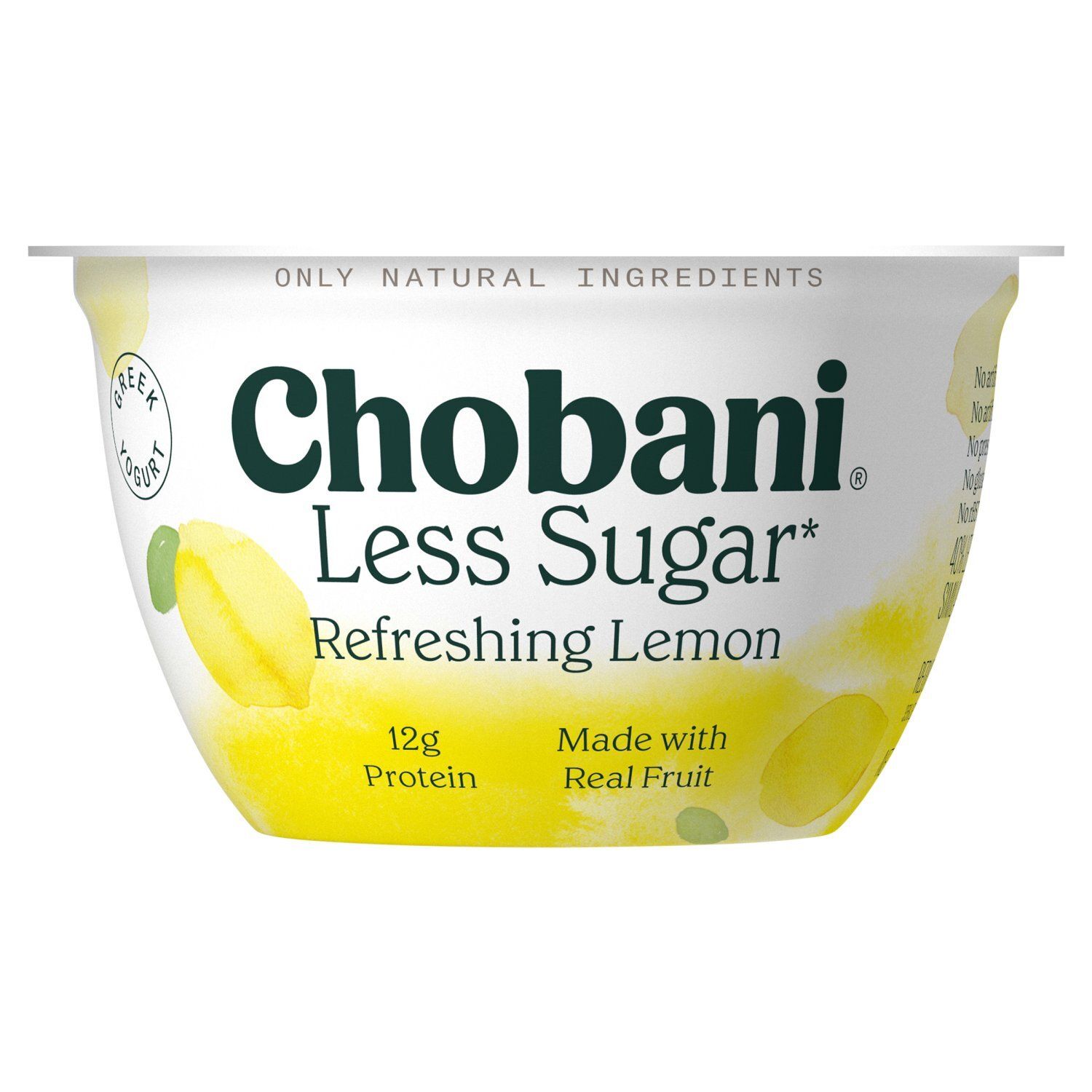 Chobani Refreshing Lemon Less Sugar Reduced Fat Greek Yogurt, 5.3 oz