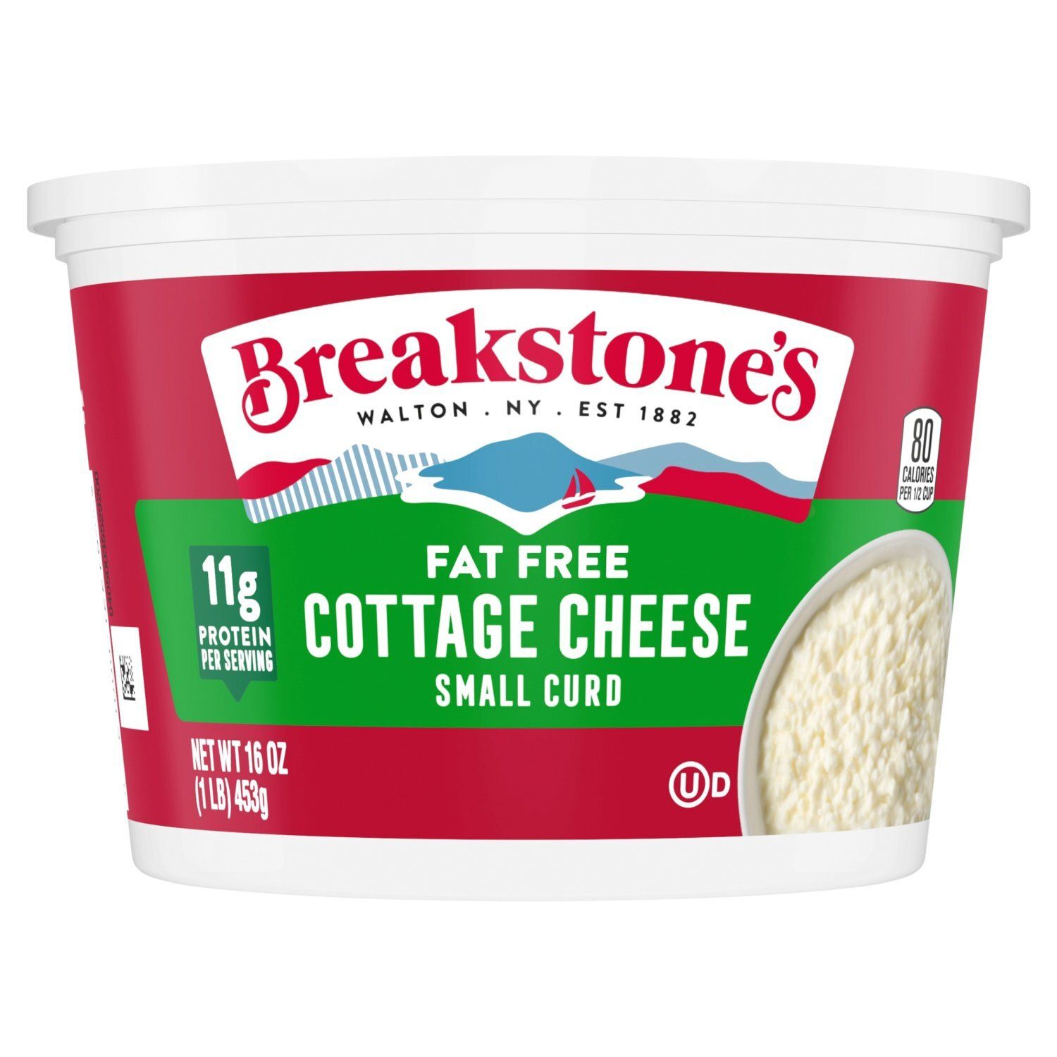 Breakstone&#39;s Fat Free Small Curd Cottage Cheese, 16 oz