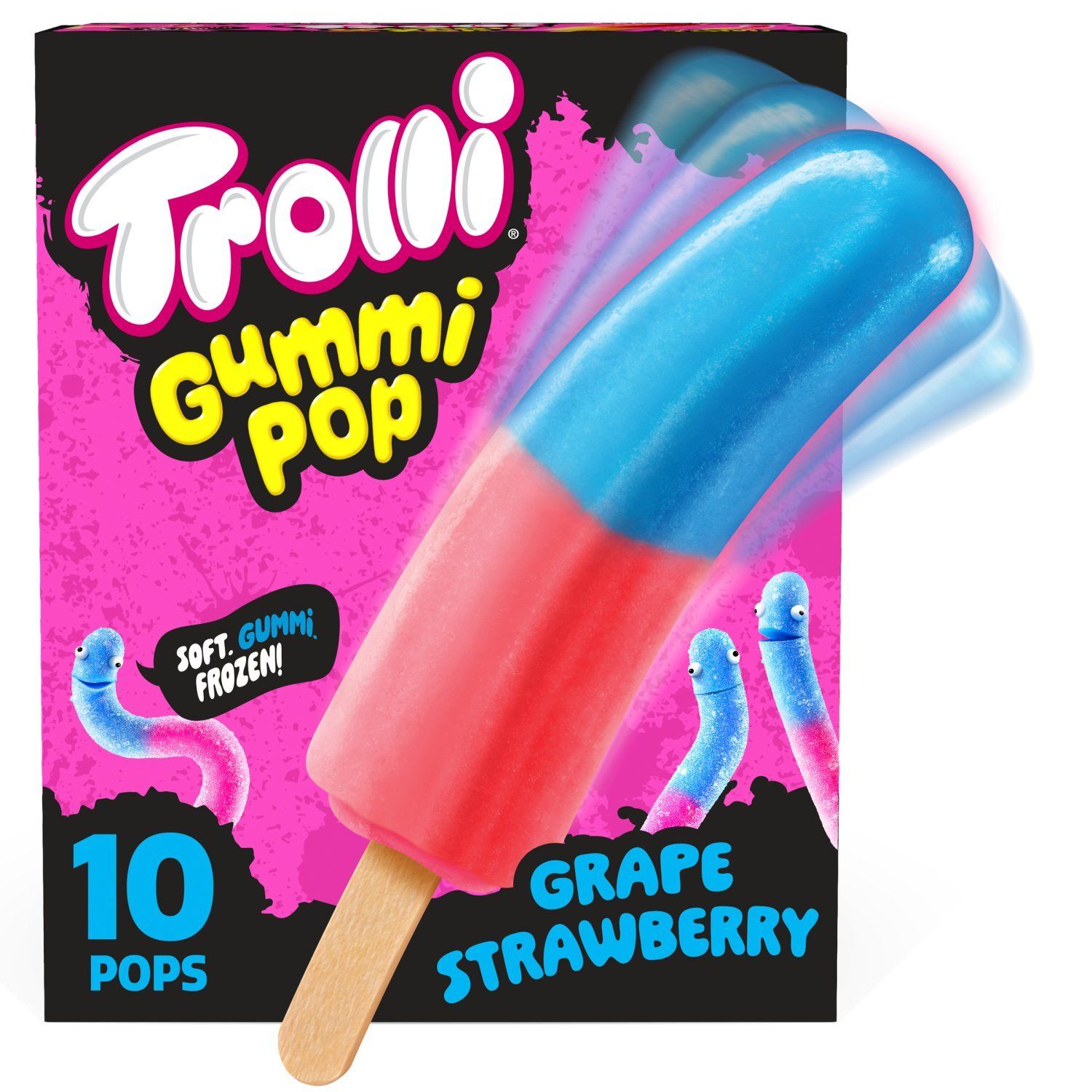 Trolli Gummi Grape Strawberry Pop, 1.65 fl oz, 10 count