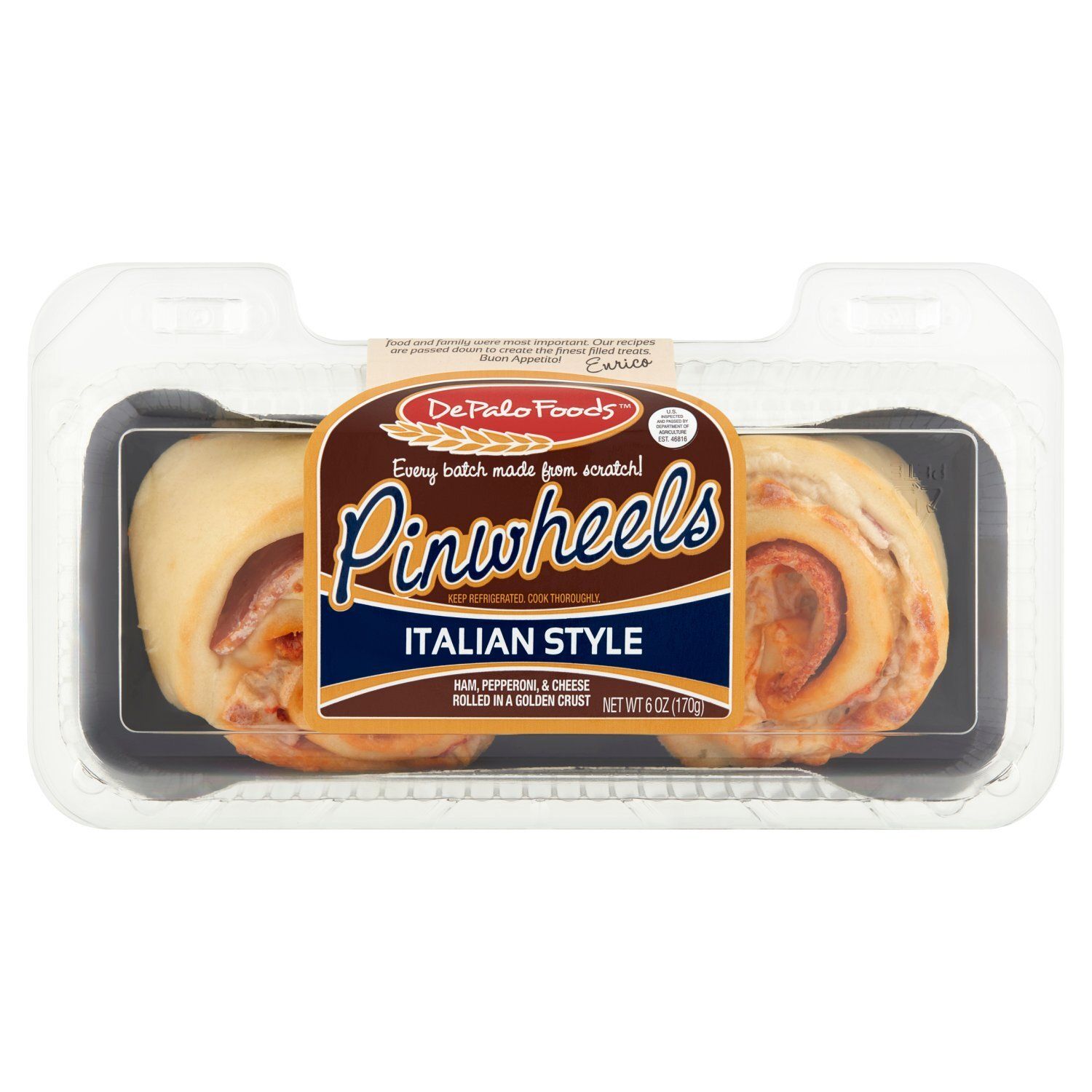 DePalo Foods Italian Style Pinwheels, 6 oz