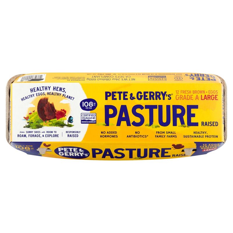Pete and Gerry&#39;s Pasture Raised Fresh Brown Large Eggs, 12 count, 24 oz