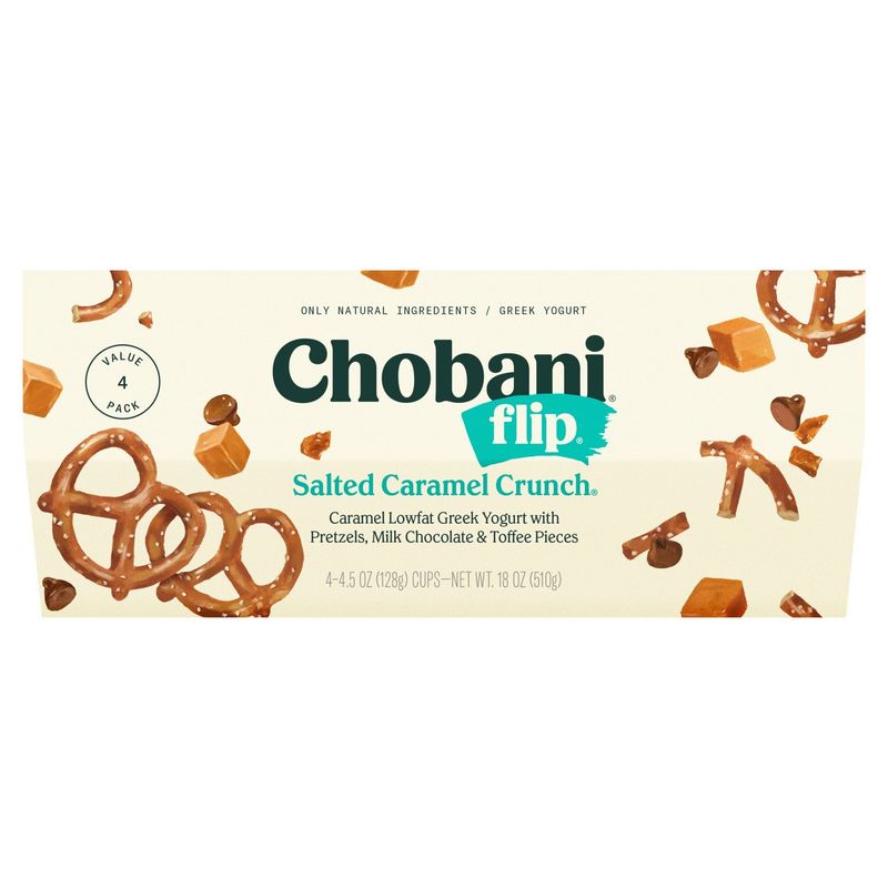 Chobani Flip Salted Caramel Crunch Greek Yogurt Value Pack, 4.5 oz, 4 count