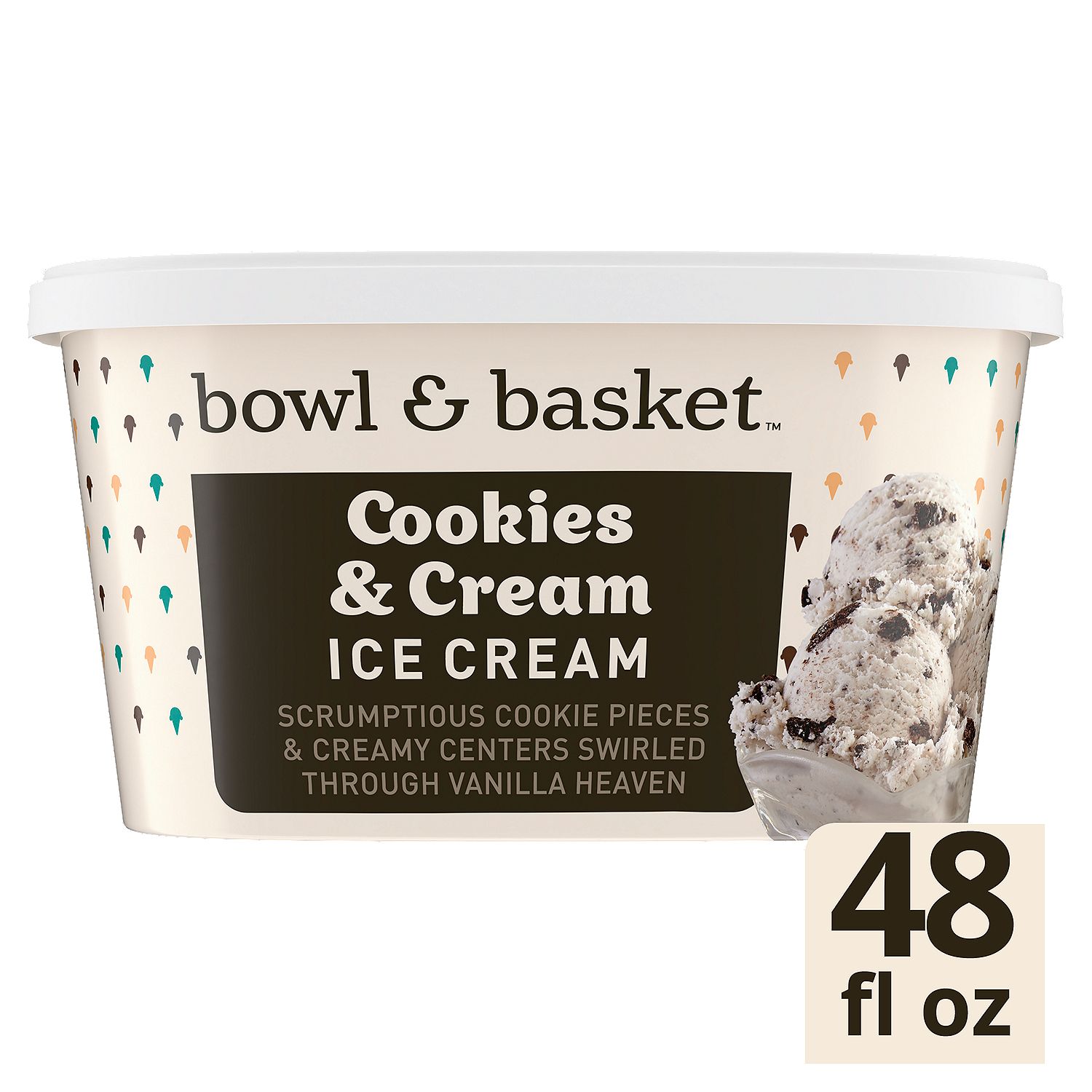 Bowl &amp; Basket Cookies &amp; Cream Ice Cream, 1.5 qt