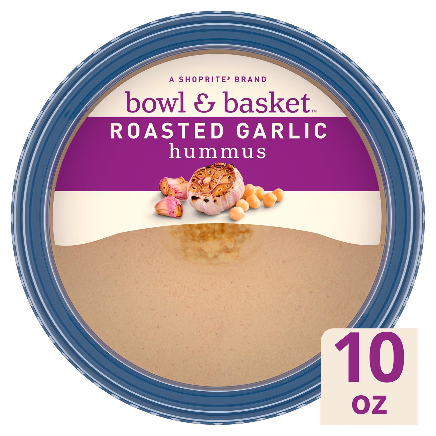 Bowl &amp; Basket Roasted Garlic Hummus, 10 oz