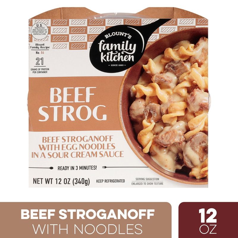 Blount&#39;s Family Kitchen Beef Stroganoff with Egg Noodles in a Sour Cream Sauce, 12 oz