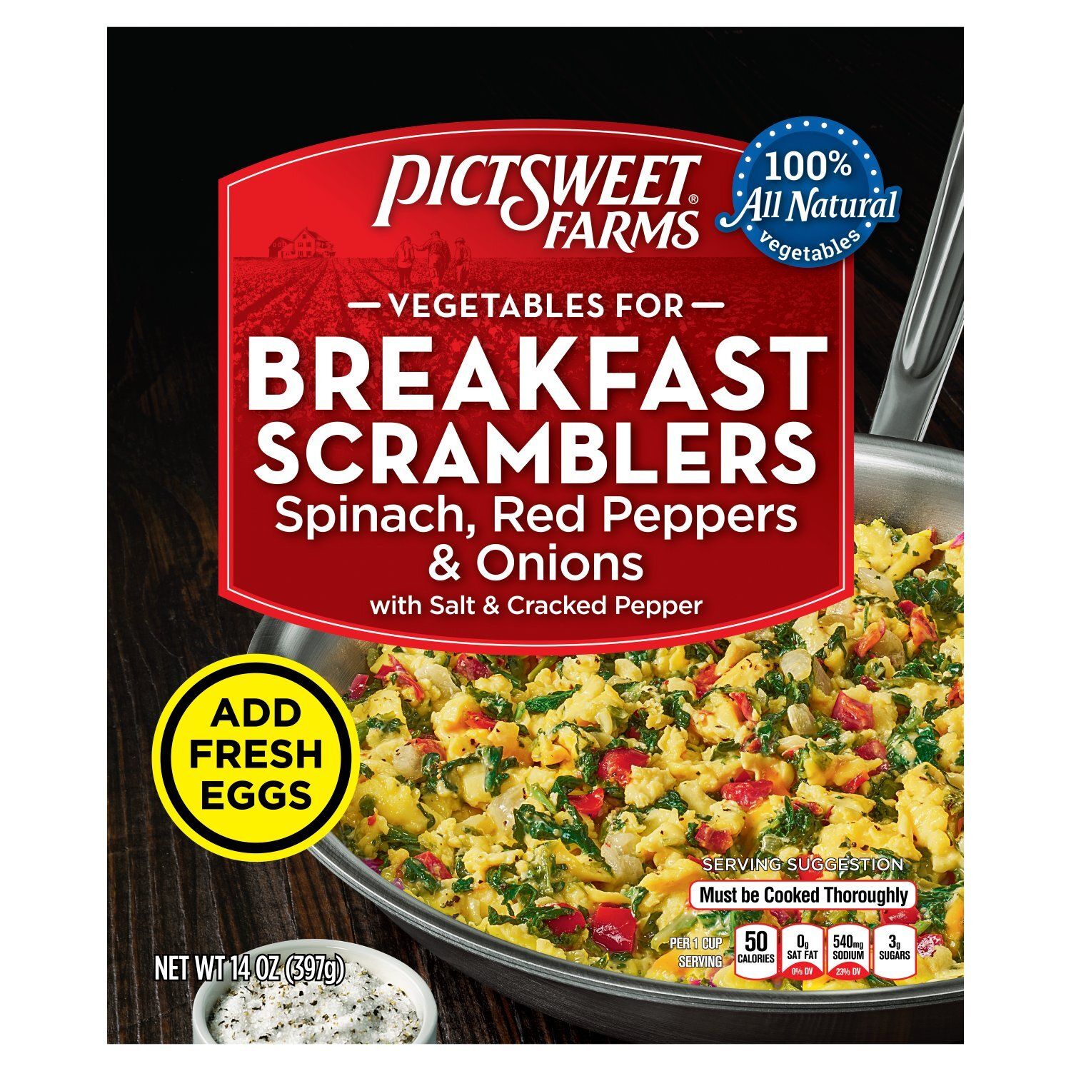 Pictsweet Farms Vegetables for Breakfast Scramblers Spinach, Red Pepper &amp; Onion, 14 oz