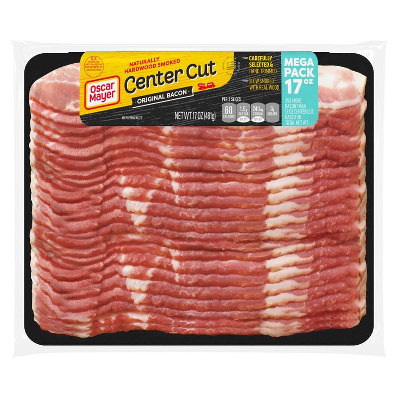 Oscar Mayer Naturally Hardwood Smoked Center Cut Original Bacon Mega Pack, 17 oz