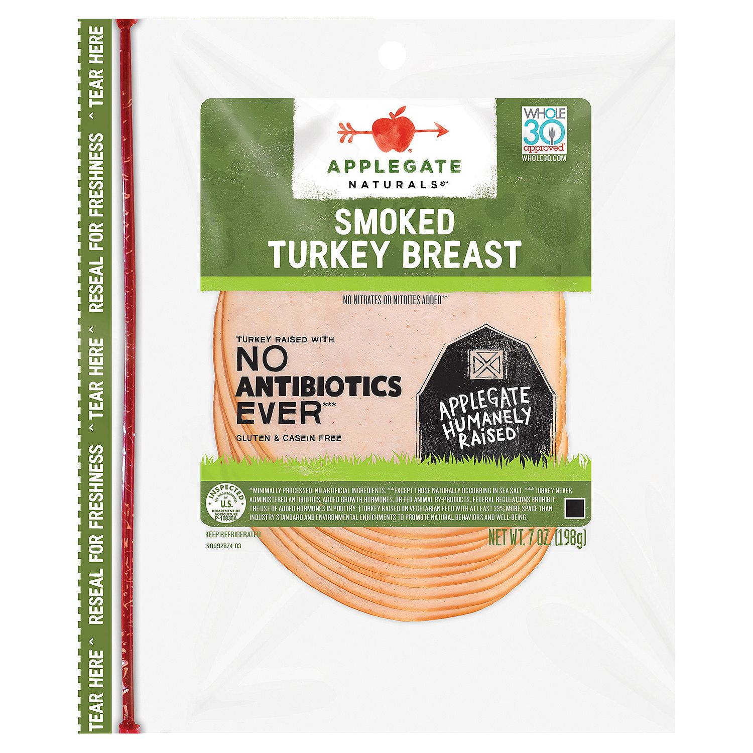 Applegate Naturals Smoked Turkey Breast, 7 oz