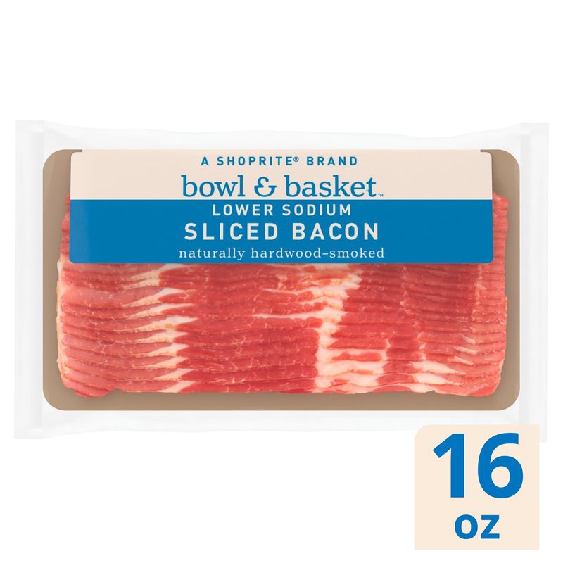 Bowl &amp; Basket Lower Sodium Sliced Bacon, 16 oz
