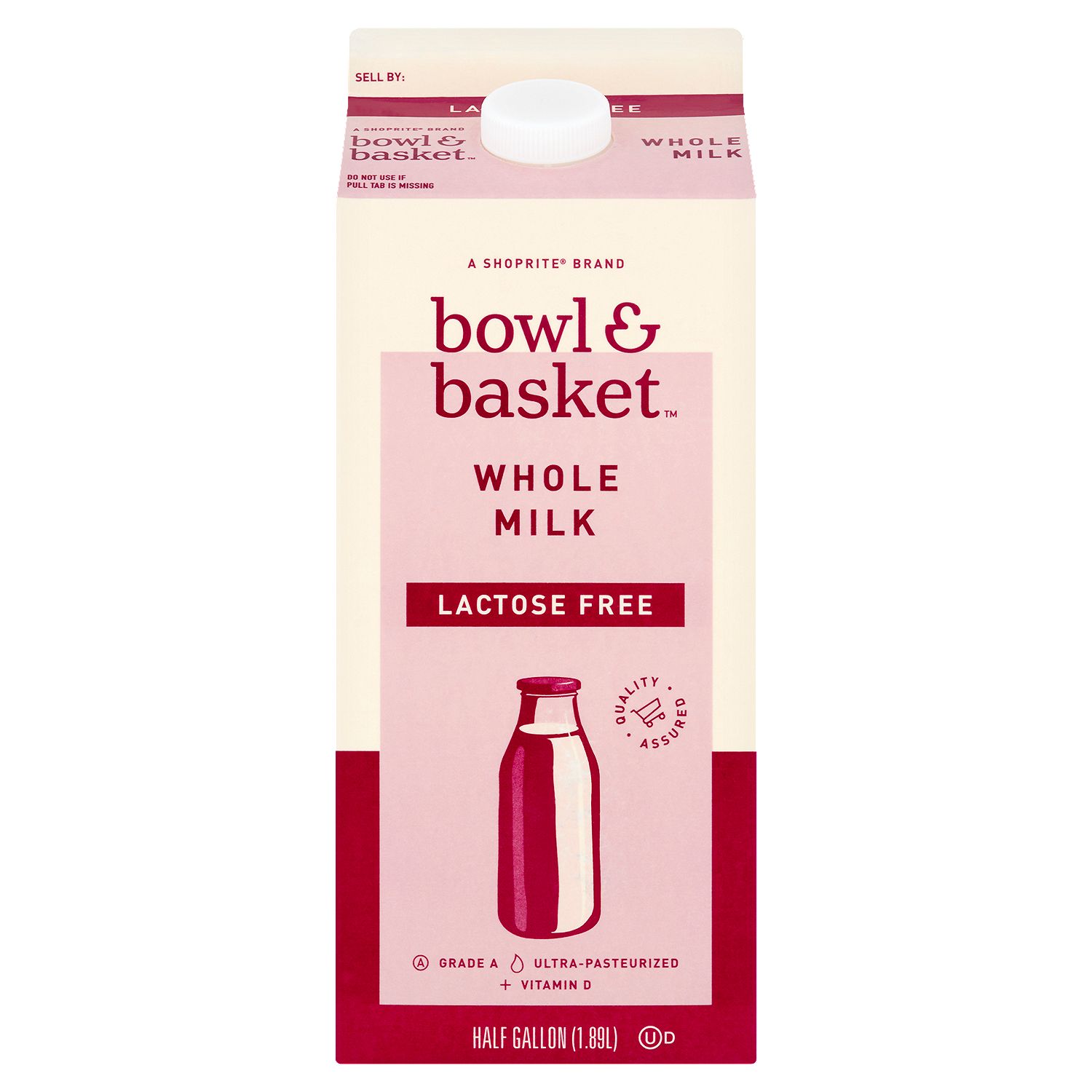 Bowl &amp; Basket Lactose Free Whole Milk, half gallon