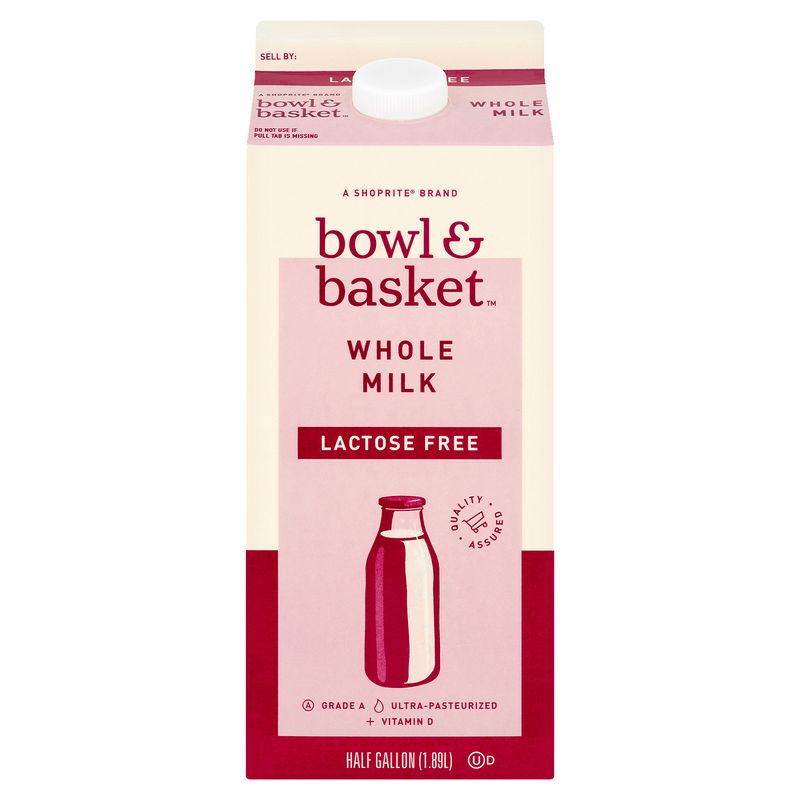 Bowl &amp; Basket Lactose Free Whole Milk, half gallon
