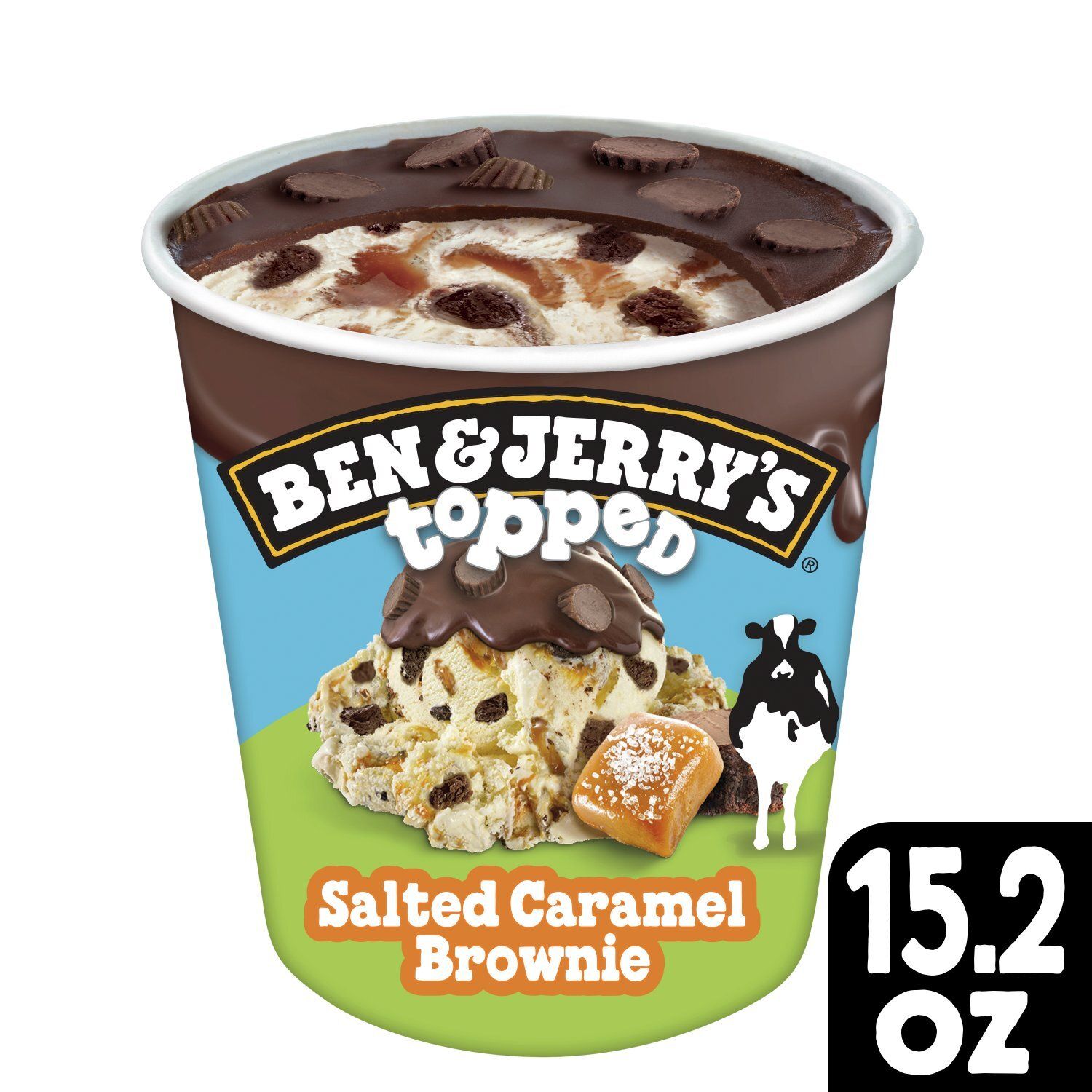 Ben &amp; Jerry&#39;s Salted Caramel Brownie Topped Ice Cream, 15.2 fl oz