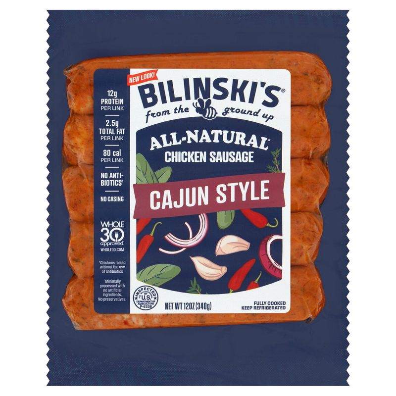 Bilinski&#39;s Cajun Style All-Natural Chicken Sausage, 12 oz