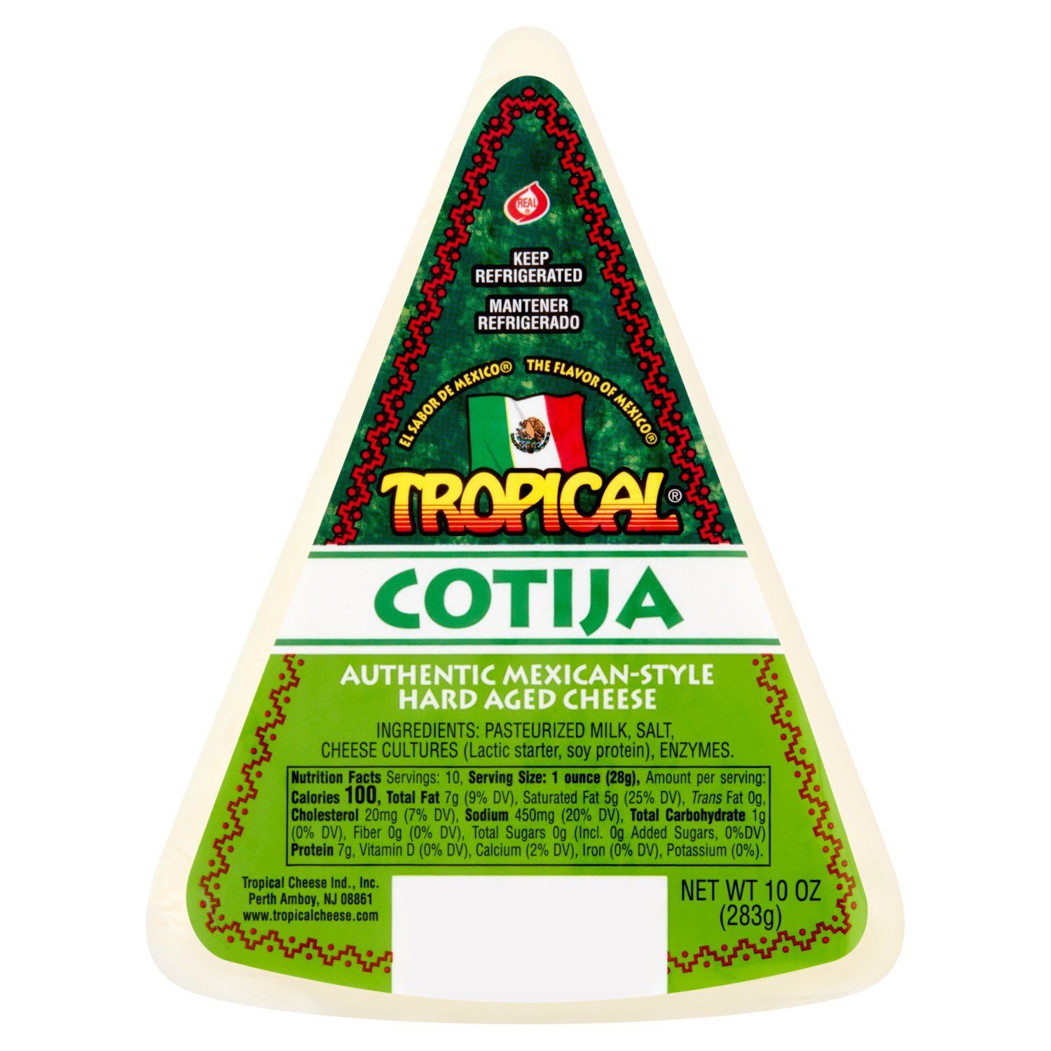 Tropical Cotija Authentic Mexican-Style Hard Aged Cheese, 10 oz