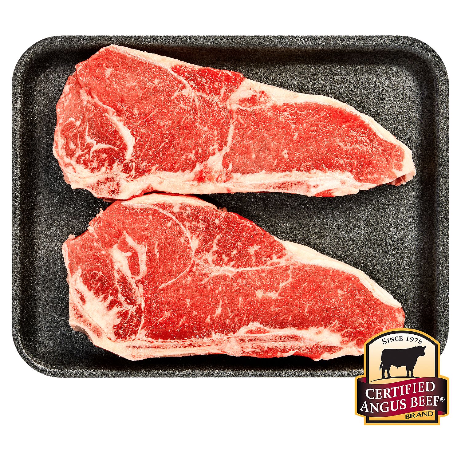 Certified Angus Beef New York Strip Steak, Bone In, Average Weight 2.5 lb Pack